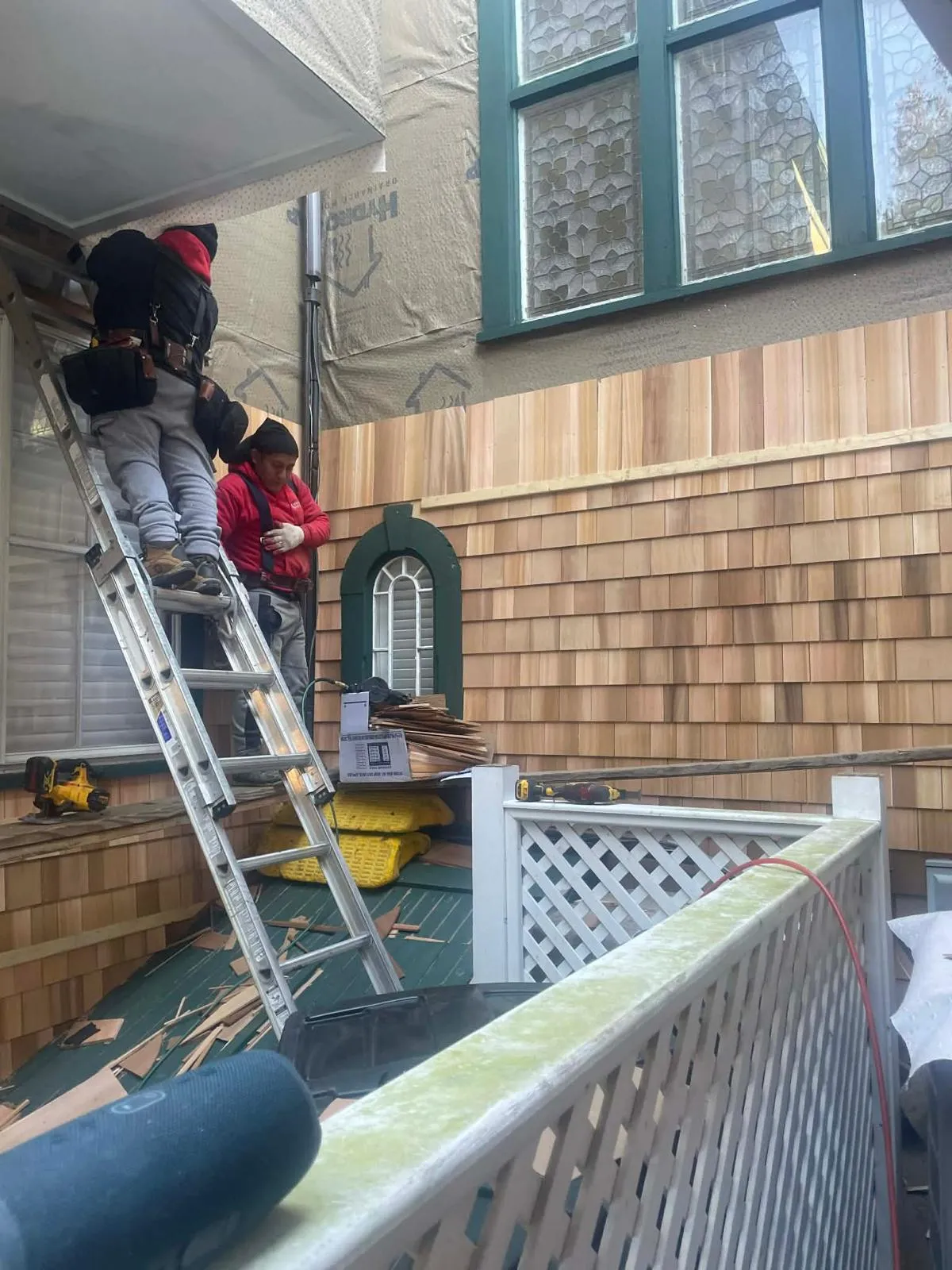 Finished siding wall on a Rhode Island property