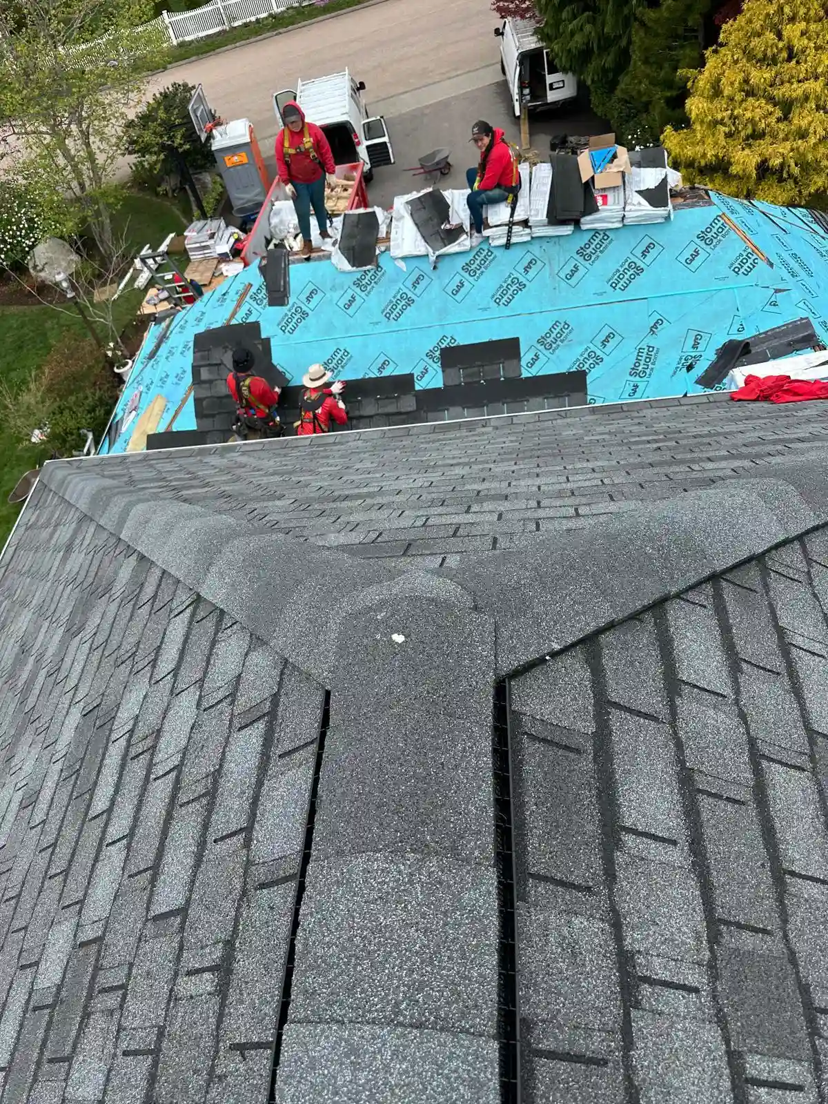 Roof replacement and siding work on a home in Providence, RI