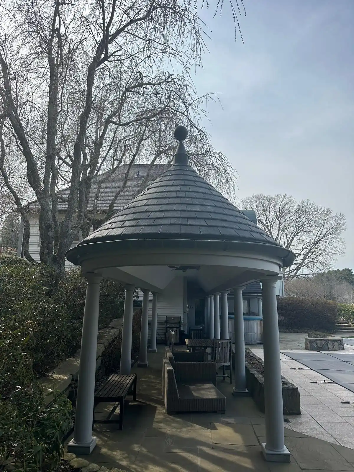 Finished roofing project on a residential building in Rhode Island
